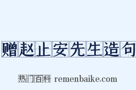 赠赵止安先生造句是什么意思的图片